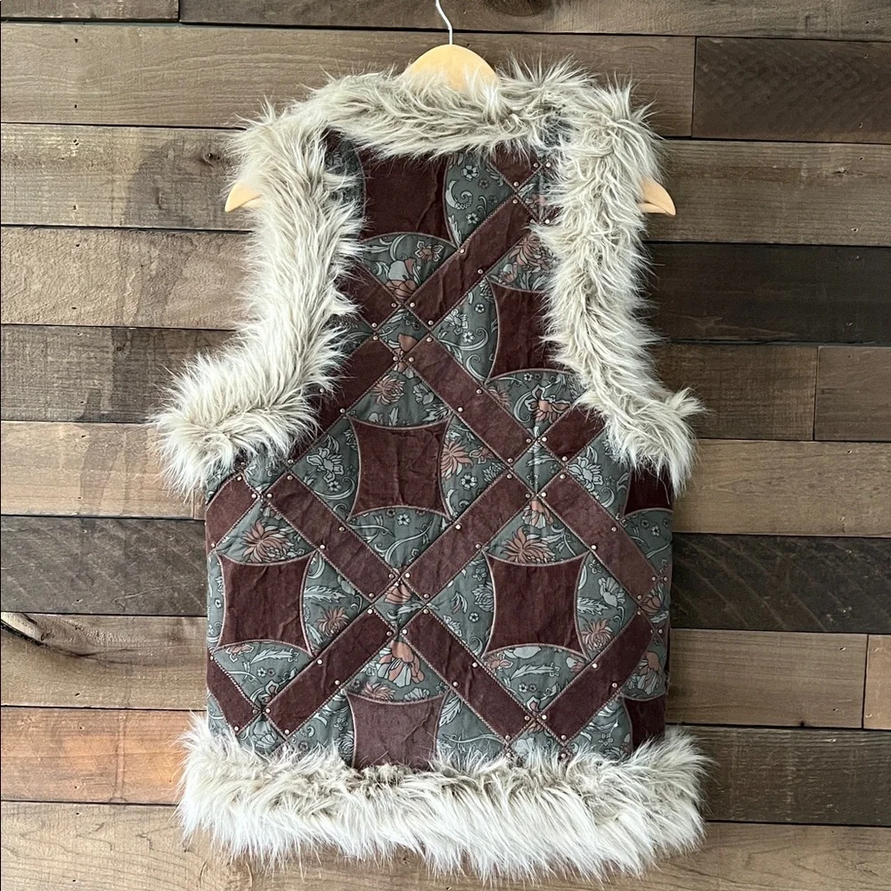 Free People Women's Sterling Studded Patchwork Vest Size Small - Picture 5 of 8